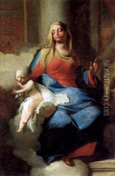 Madonna Mit Kind Oil Painting - Giovanni Battista Crosato