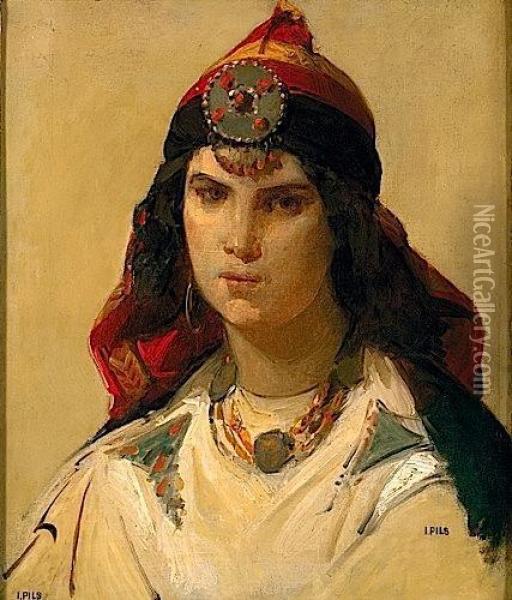 Portrait De Femme Kabyle Oil Painting - Isidore Alexandre Augustin Pils