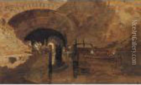 A Canal Tunnel Near Leeds Oil Painting - Joseph Mallord William Turner
