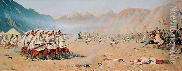 They Attack Unawares, 1871 Oil Painting - Vasili Vasilyevich Vereshchagin
