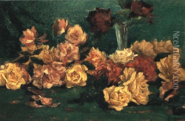 Jete De Roses Oil Painting - Theodore Hannon