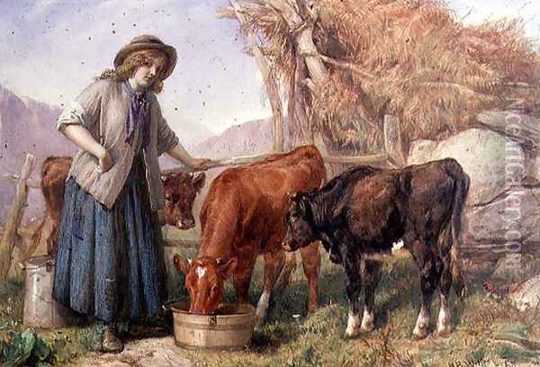 Feeding Time, 1862 Oil Painting - Henry Brittan Willis, R.W.S.
