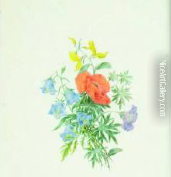 Bouquet De Fleurs Oil Painting - Pancrace Bessa