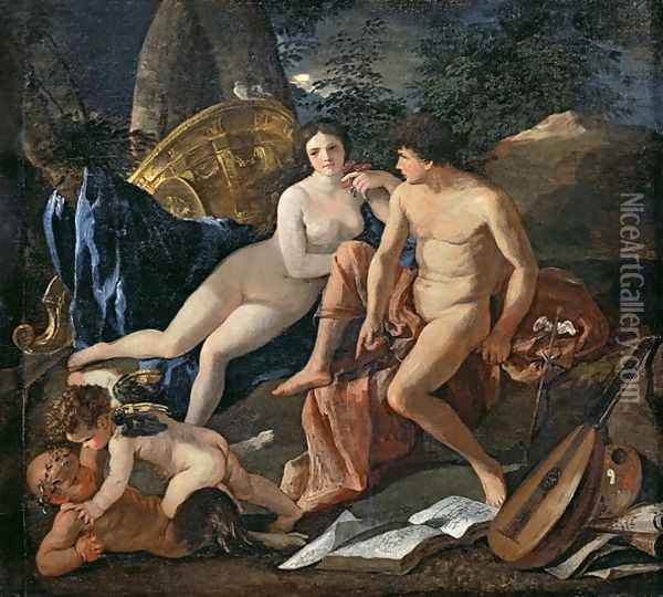 Venus and Mercury, c.1627-29 Oil Painting - Nicolas Poussin