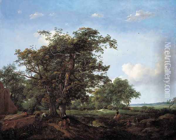 Pastoral Landscape c. 1650 Oil Painting - Cornelis Hendricksz. The Younger Vroom