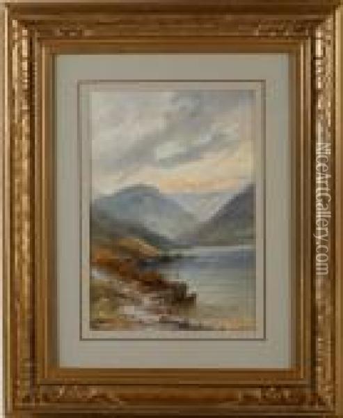 On Wastwater Oil Painting - Emil Axel Krause