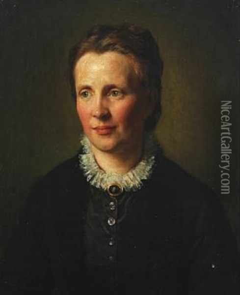 Portraet Af Ung Kvinde Oil Painting - Otto Bache