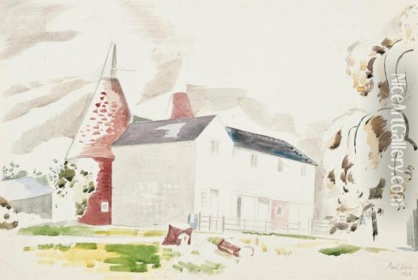 The Oast House At Owley, Kent Oil Painting - Paul Nash
