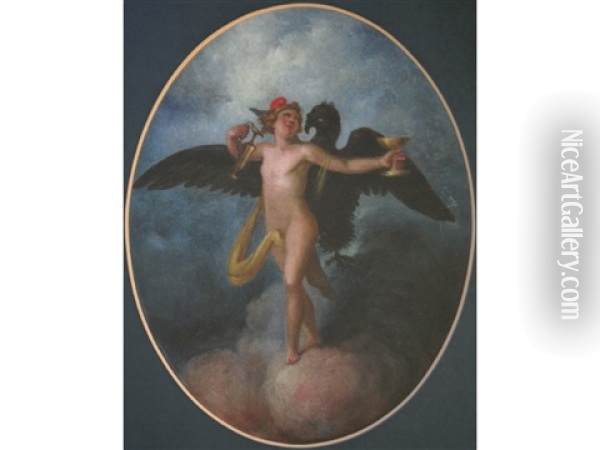 Spring; Night; Hebe; Sight; Bacchante; Dance; Dawn; And Other Similar Subjects (10 Works) Oil Painting - Enrico De Luise