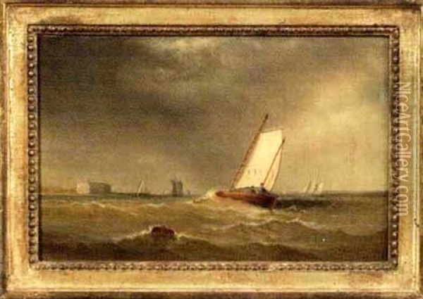 Seascape Off New York City Oil Painting - Charles Henry Gifford