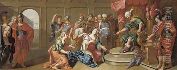 Esther before Ahasuerus Oil Painting - Johan-Rudolf Byss