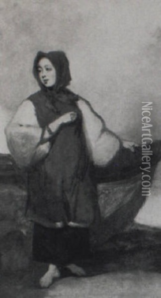 Portrait Of Alloy, The Tanka Boat Girl Oil Painting - George Chinnery