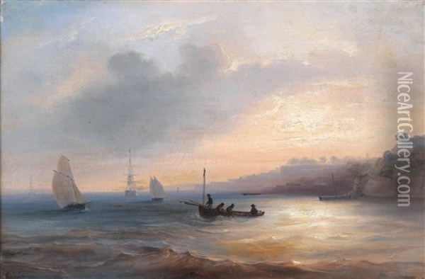 Marine Oil Painting - Jean-Marie-Auguste Jugelet