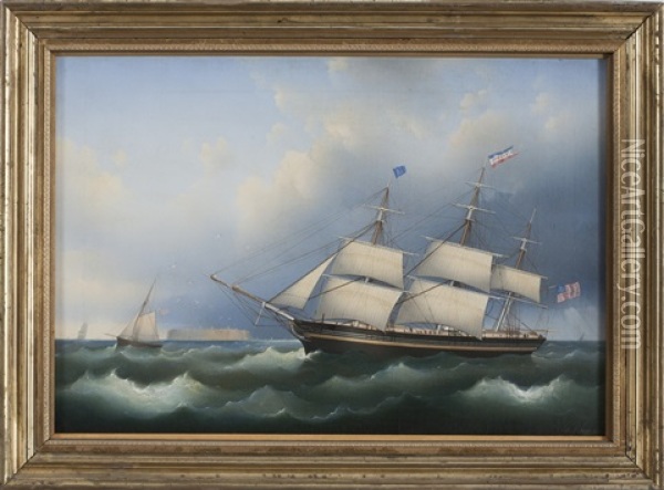 The American Ship Athens Of Portsmouth, New Hampshire Oil Painting - Carl Justus Harmen Fedeler