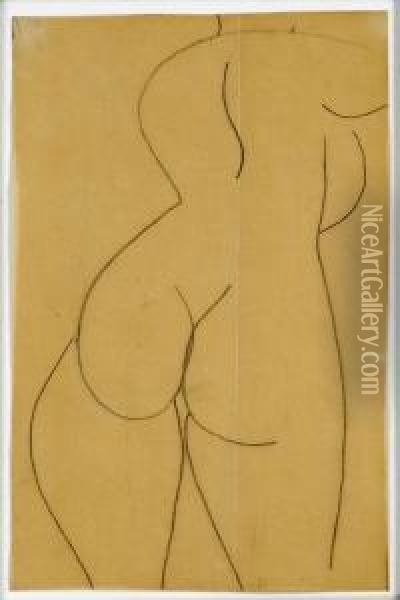 Laschaise : Female Nude Study Oil Painting - Gaston Lachaise