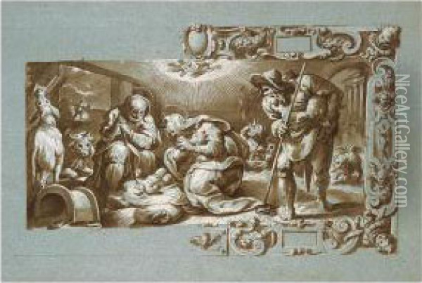 The Adoration Of The Shepherds Oil Painting - Giovanni Battista della Rovere
