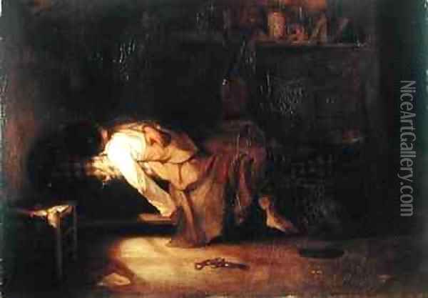 The Suicide Oil Painting - Alexandre Gabriel Decamps