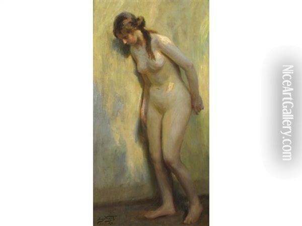 Nudo Oil Painting - Hugo Vogel