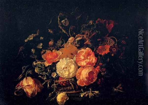 Basket of Flowers Oil Painting - Rachel Ruysch
