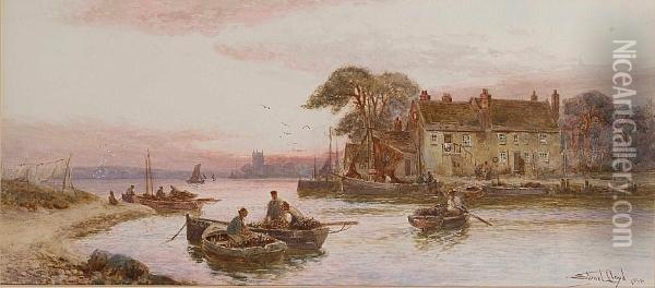 Fisherman Returning To Harbour Oil Painting - Walker Stuart Lloyd