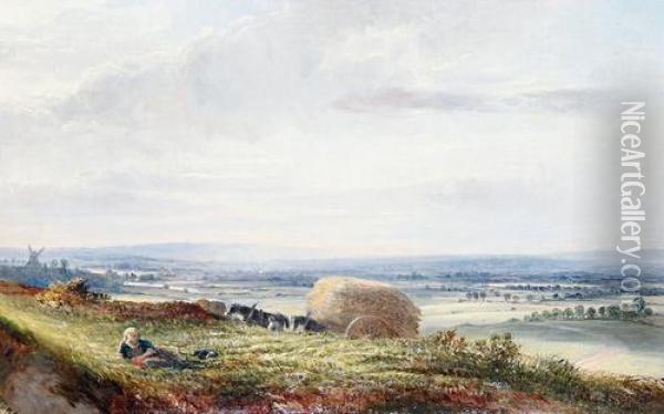 Haymaking Oil Painting - George Vicat Cole