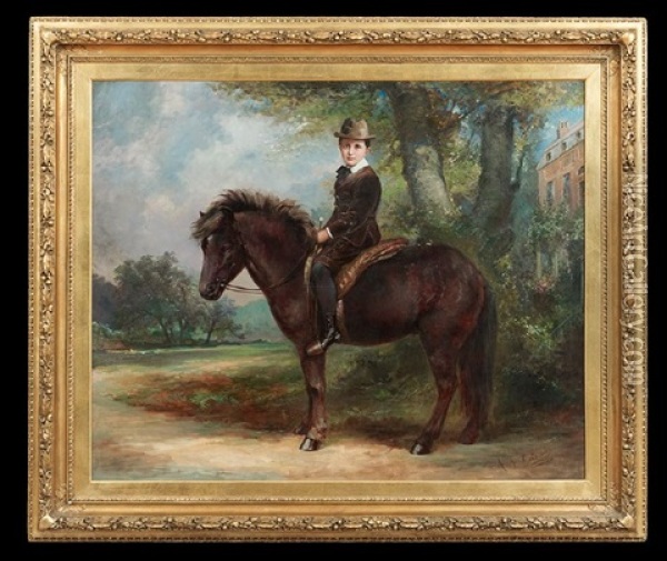 The Young Master And His Shetland Pony Oil Painting - Arthur James Melhuish