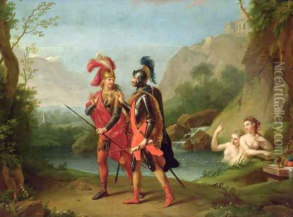 Carlo and Ubaldo by the Water Nymphs, 1782 Oil Painting - Johann Heinrich The Elder Tischbein