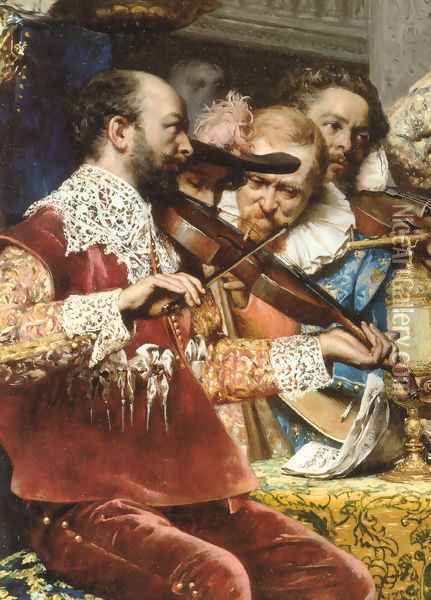 Baptism of the Condé - detail Oil Painting - Adolphe-Alexandre Lesrel