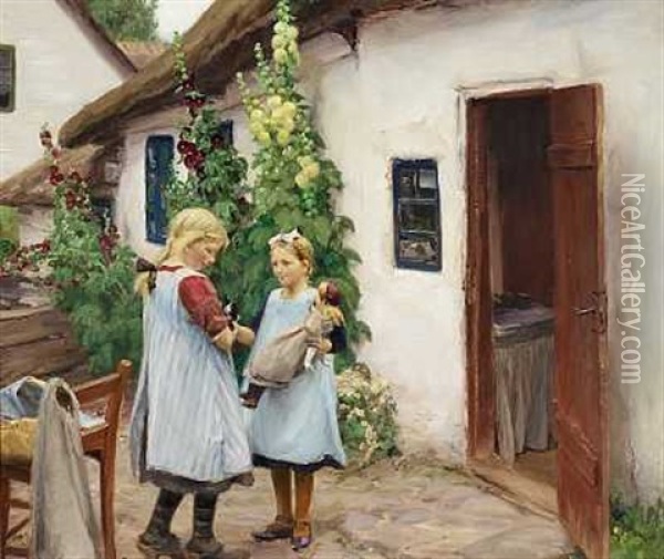 Smaapiger Oil Painting - Hans Andersen Brendekilde