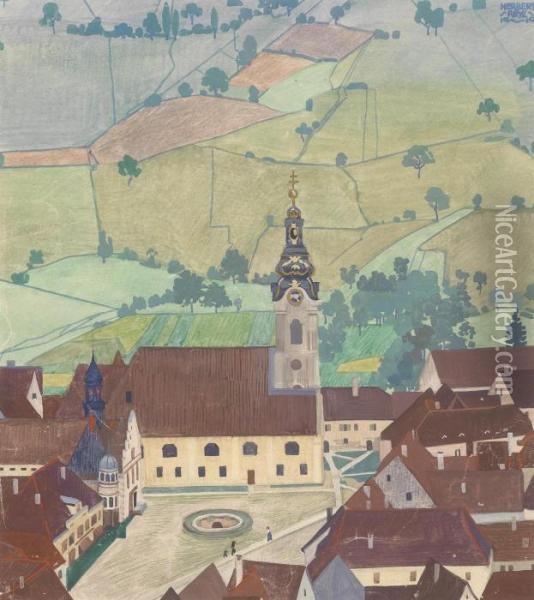 Church Square And Many Fields Oil Painting - Herbert Reyl-Hanisch