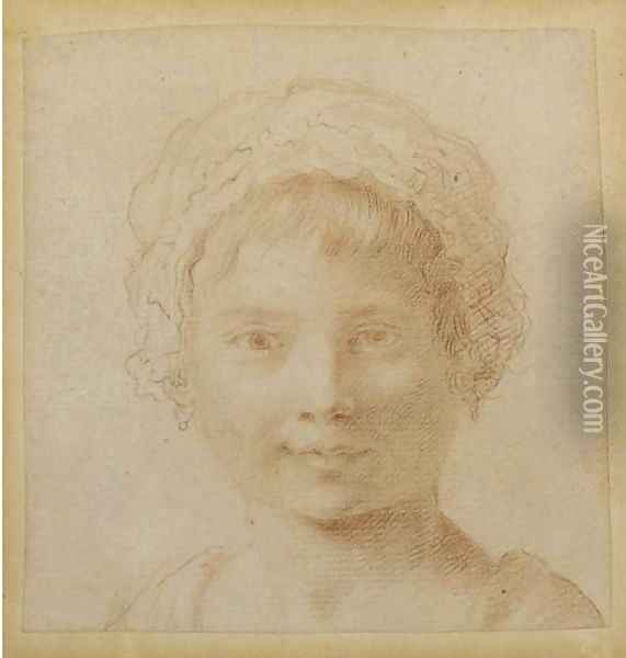 Portrait of a young girl Oil Painting - Francesco Bartolozzi