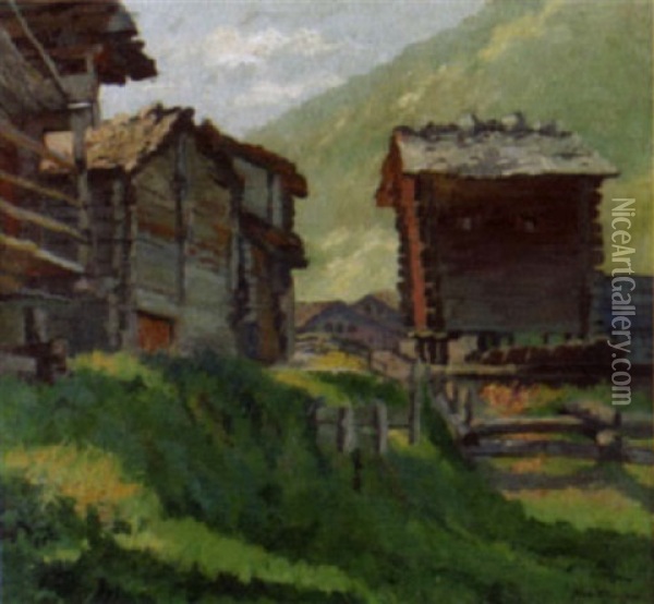 Morgen Im Wallis Oil Painting - Robert Elmiger