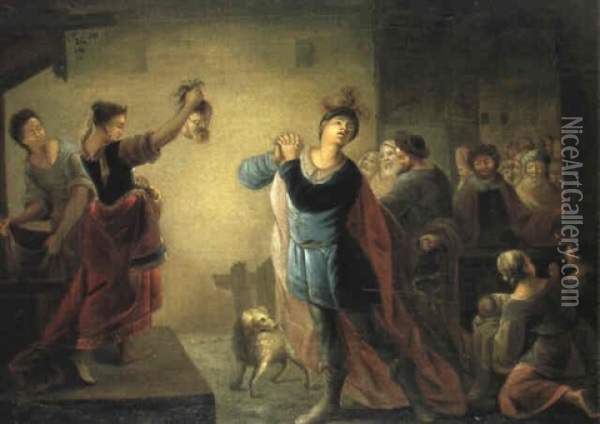 Triumphierende Judith Mit Dem Haupt Des Holofernes Oil Painting - Johann Zick