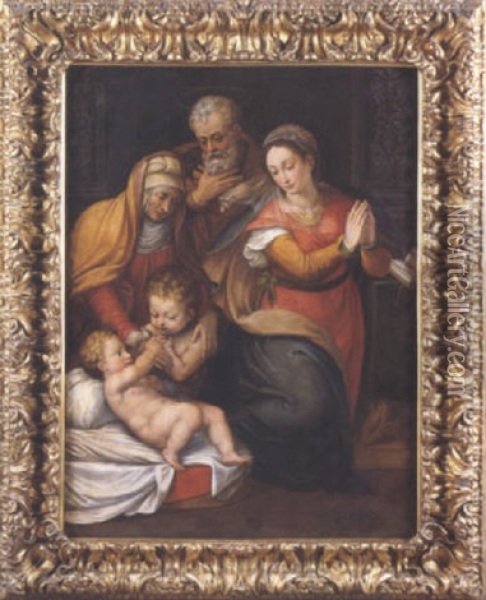 La Sainte Famille Oil Painting - Frans Floris the Elder