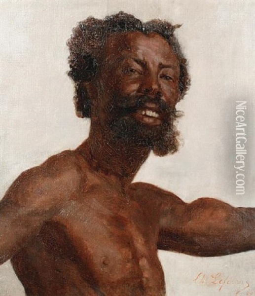 African Man (study) Oil Painting - Charles Lefebvre