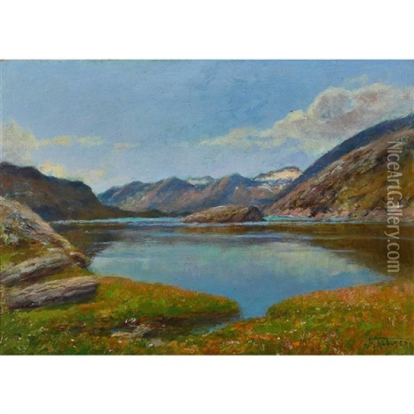 Tessiner Bergsee Oil Painting - Gioachimo Galbusera