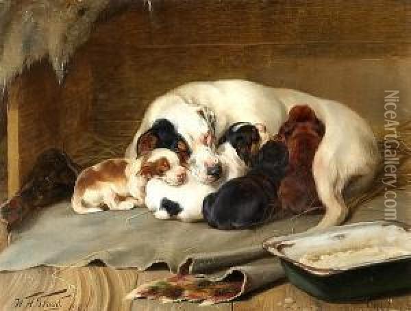 Nap Time Oil Painting - William Henry Hamilton Trood