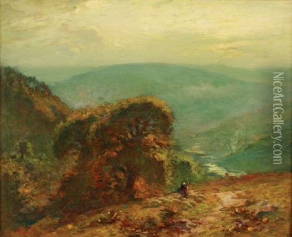 Mountain Path Oil Painting - John J. Redmond