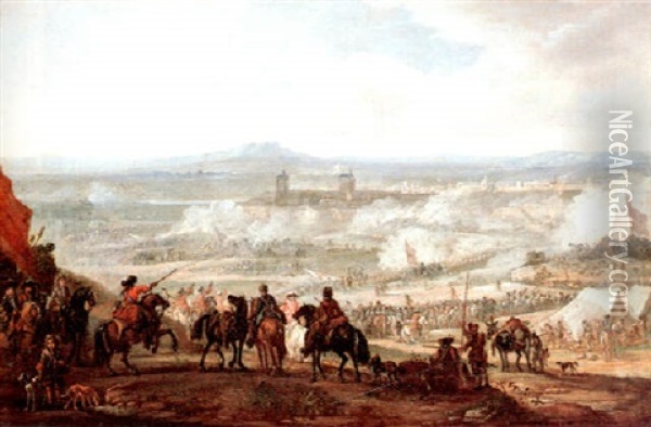 King William Iii Of England In The Battle Of Namur Oil Painting - Jan van Huchtenburg