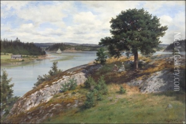 Kemion Saaristoa - Kimito Skargard Oil Painting - Fredrik Ahlstedt