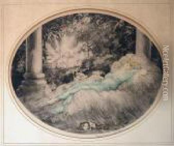 Sleeping Beauty (h./c./i. 323) Oil Painting - Louis Icart