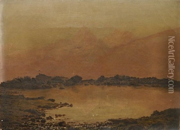 Milky Lake, Alps Oil Painting - Gustavus Frankenstein