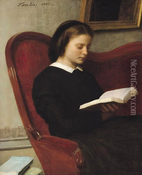 The Reader 1861 Oil Painting - Ignace Henri Jean Fantin-Latour