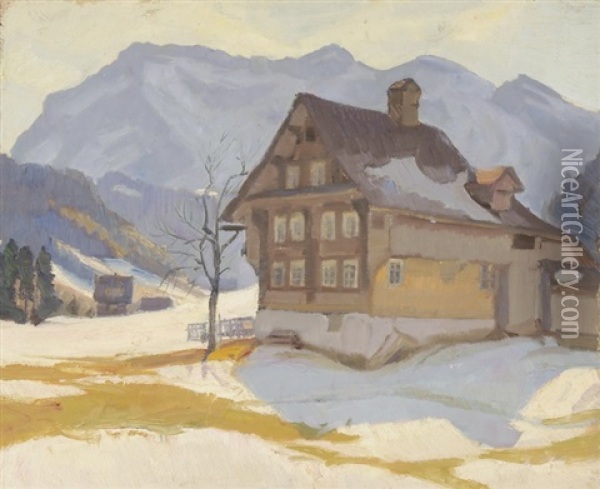 Eigental Im Winter Oil Painting - Franz Jakob Elmiger