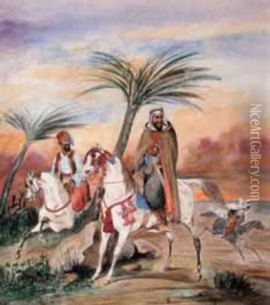 Cavaliers Arabes Oil Painting - Leon Germain Pelouse