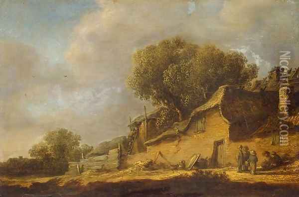 Landscape with a Peasant Cottage Oil Painting - Jan van Goyen