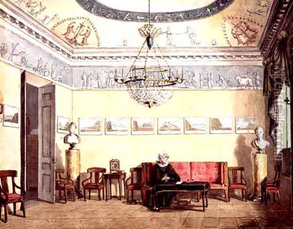Neo-Classical Sitting Room, 1820 Oil Painting - Anonymous Artist