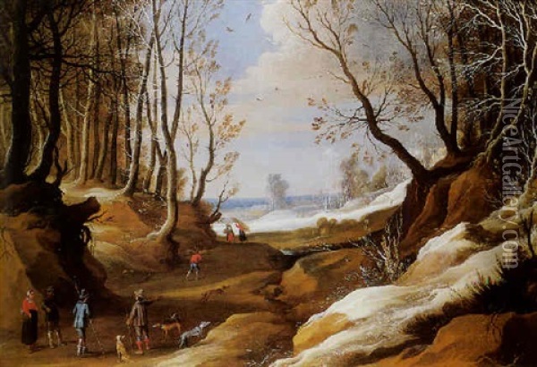 Paysage Dans La Neige Oil Painting - Jacques Fouquieres