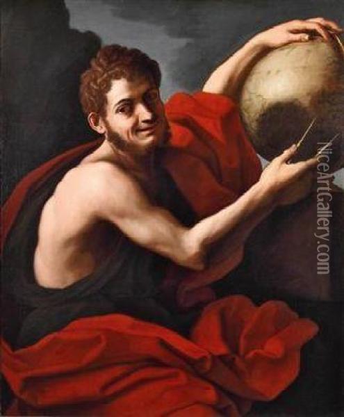 Demokrit Oil Painting - Giovanni Domenico Cerrini