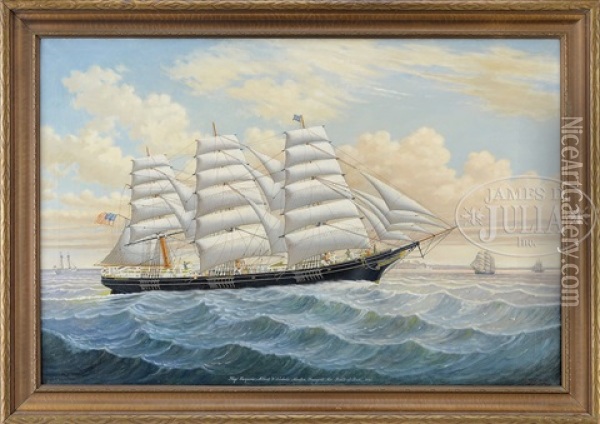 Portrait Of The Ship Iroquois Oil Painting - Percy A. Sanborn